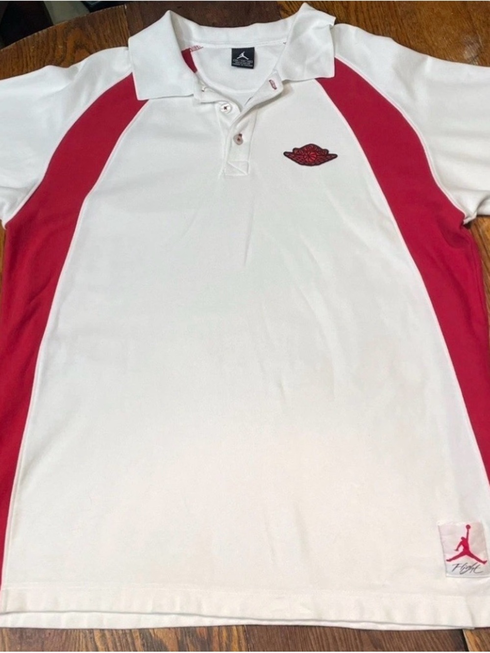 Vintage Y2K Retro Air Jordan 1  Wings Polo Shirt White/Red XXL Nike